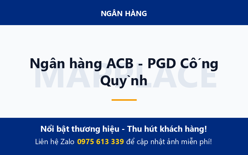 Ngân hàng ACB - PGD Cống Quỳnh