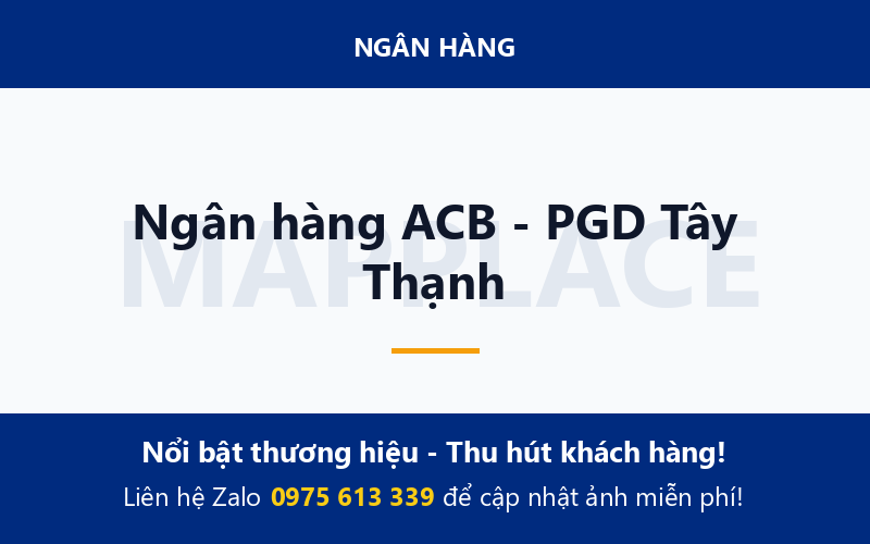 Ngân hàng ACB - PGD Tây Thạnh