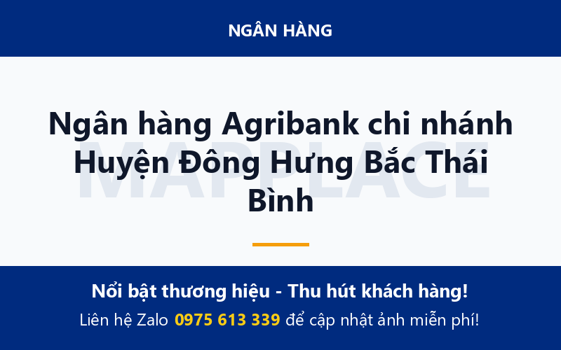 Ngân hàng Agribank chi nhánh Huyện Đông Hưng Bắc Thái Bình