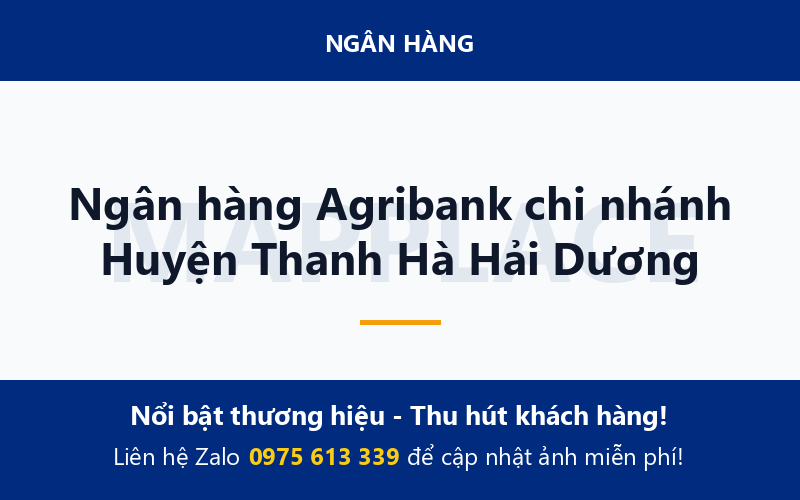 Ngân hàng Agribank chi nhánh Huyện Thanh Hà Hải Dương