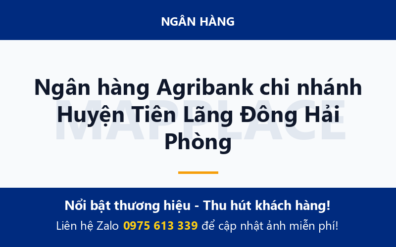 Ngân hàng Agribank chi nhánh Huyện Tiên Lãng Đông Hải Phòng