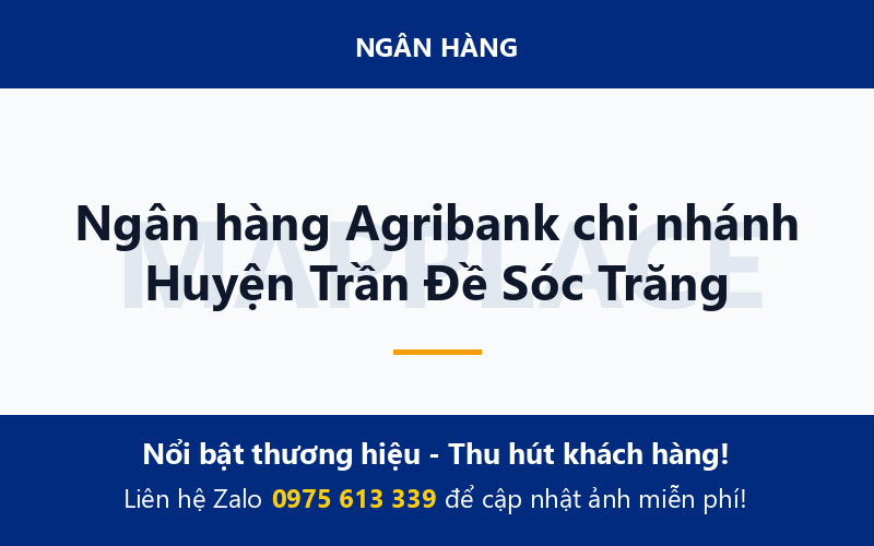 Ngân hàng Agribank chi nhánh Huyện Trần Đề Sóc Trăng