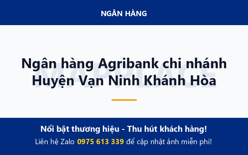 Ngân hàng Agribank chi nhánh Huyện Vạn Ninh Khánh Hòa