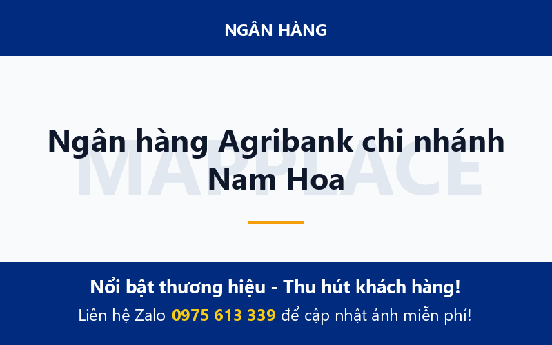 Ngân hàng Agribank chi nhánh Nam Hoa