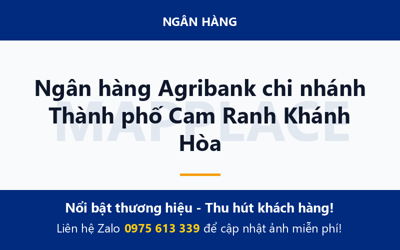 Ngân hàng Agribank chi nhánh Thành phố Cam Ranh Khánh Hòa
