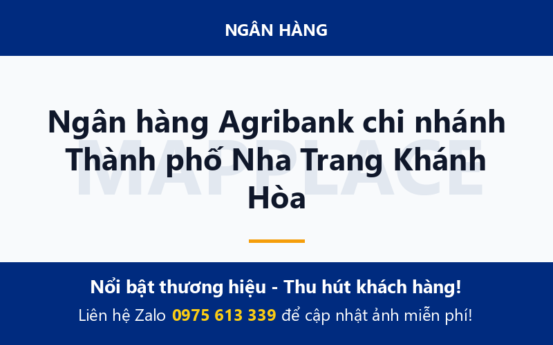 Ngân hàng Agribank chi nhánh Thành phố Nha Trang Khánh Hòa