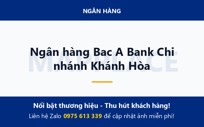 Ngân hàng Bac A Bank Chi nhánh Khánh Hòa