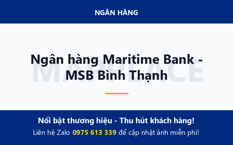 Ngân hàng Maritime Bank - MSB Bình Thạnh