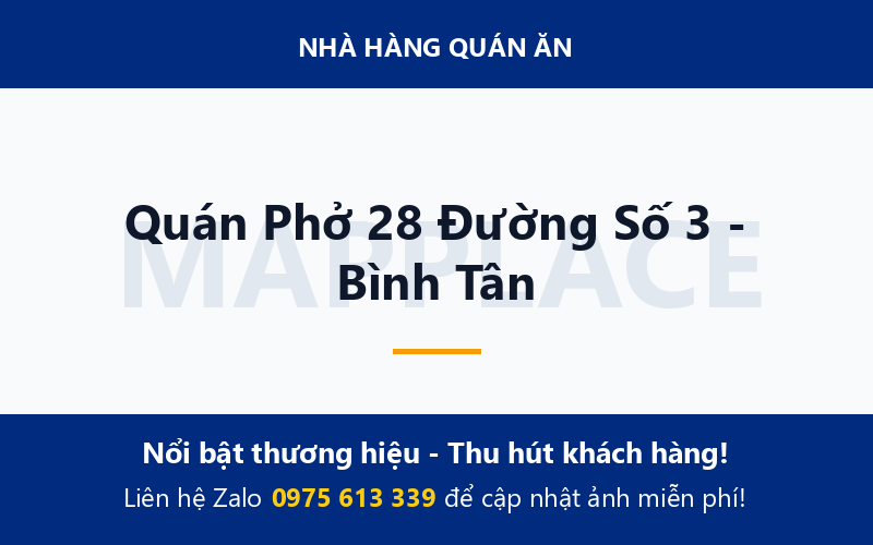 Quán Phở 28 Đường Số 3 - Bình Tân