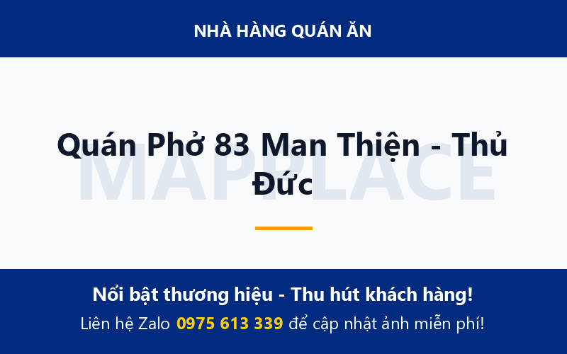 Quán Phở 83 Man Thiện - Thủ Đức