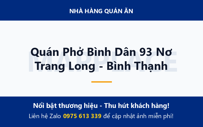Quán Phở Bình Dân 93 Nơ Trang Long - Bình Thạnh