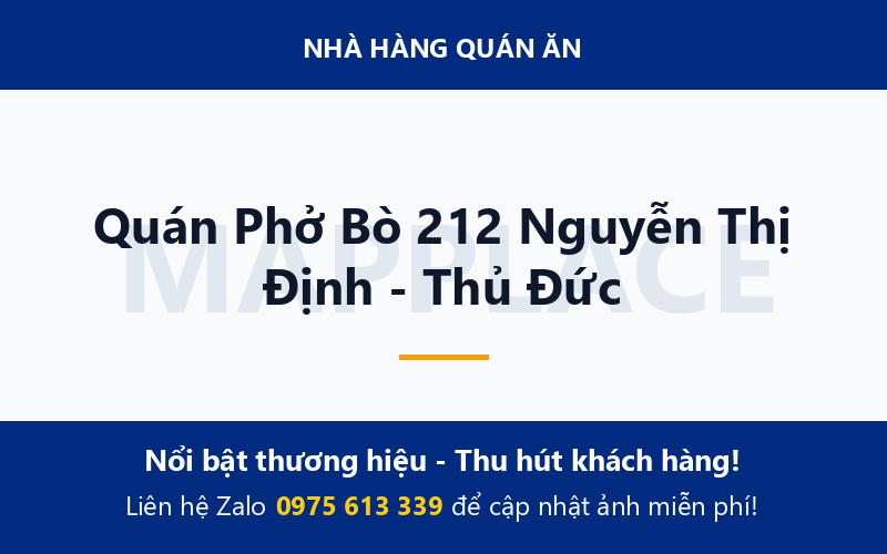 Quán Phở Bò 212 Nguyễn Thị Định - Thủ Đức