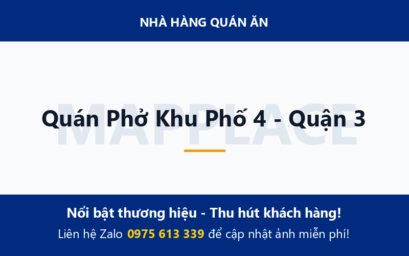 Quán Phở Khu Phố 4 - Quận 3