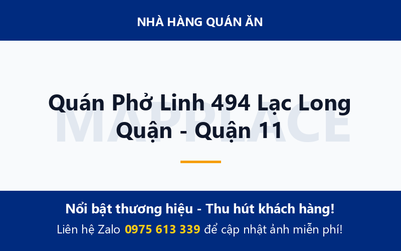 Quán Phở Linh 494 Lạc Long Quận - Quận 11