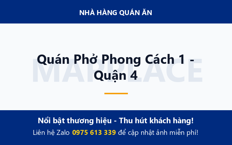 Quán Phở Phong Cách 1 - Quận 4