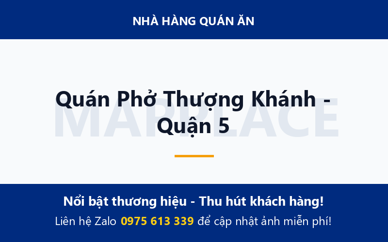 Quán Phở Thượng Khánh - Quận 5