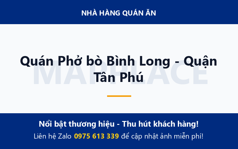 Quán Phở bò Bình Long - Quận Tân Phú