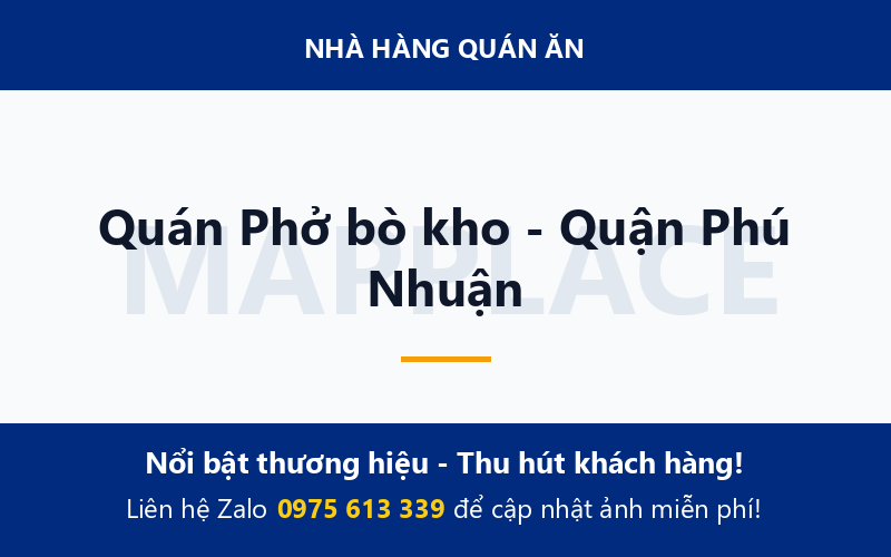 Quán Phở bò kho - Quận Phú Nhuận