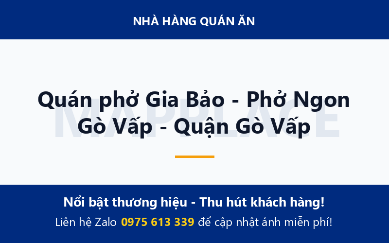 Quán phở Gia Bảo - Phở Ngon Gò Vấp - Quận Gò Vấp