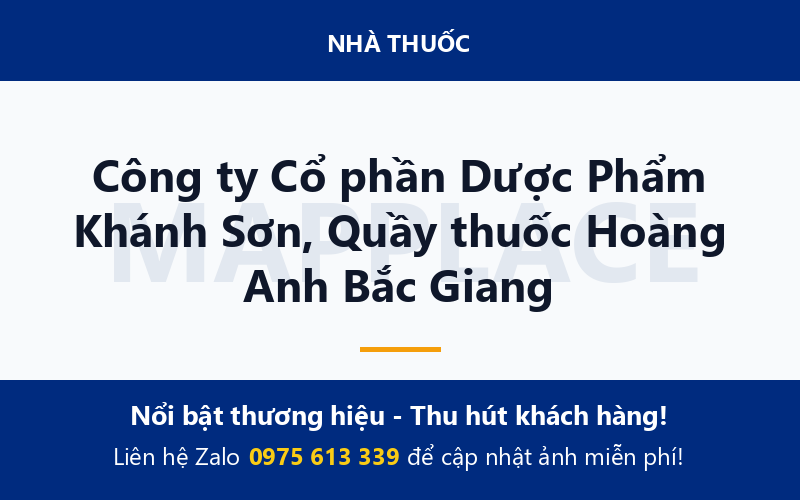 Công ty Cổ phần Dược Phẩm Khánh Sơn, Quầy thuốc Hoàng Anh Bắc Giang