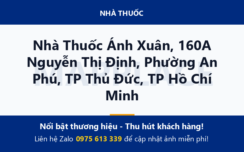 Nhà Thuốc Ánh Xuân, 160A Nguyễn Thị Định, Phường An Phú, TP Thủ Đức, TP Hồ Chí Minh