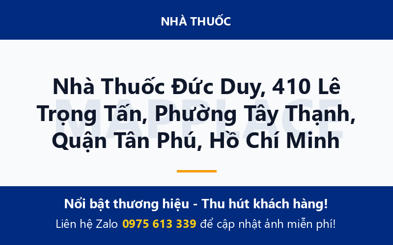 Nhà Thuốc Đức Duy, 410 Lê Trọng Tấn, Phường Tây Thạnh, Quận Tân Phú, Hồ Chí Minh