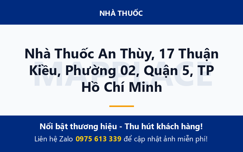 Nhà Thuốc An Thùy, 17 Thuận Kiều, Phường 02, Quận 5, TP Hồ Chí Minh