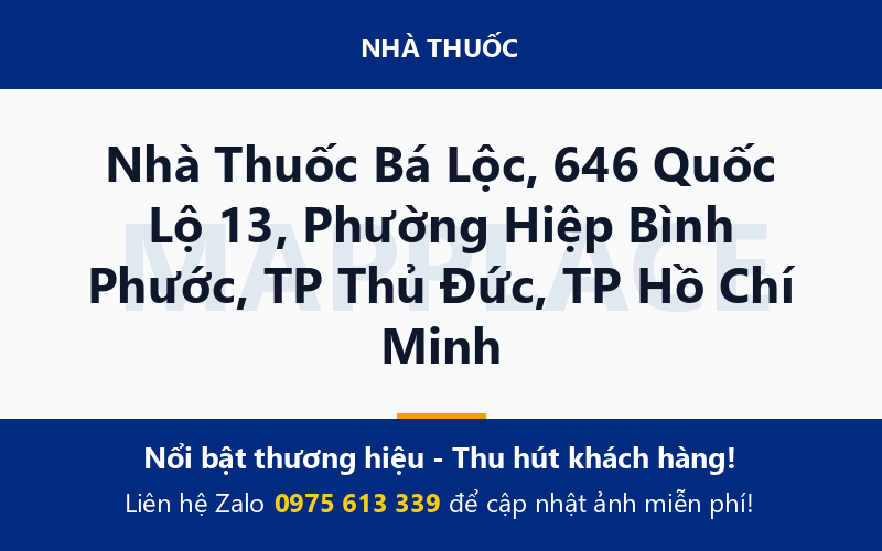 Nhà Thuốc Bá Lộc, 646 Quốc Lộ 13, Phường Hiệp Bình Phước, TP Thủ Đức, TP Hồ Chí Minh