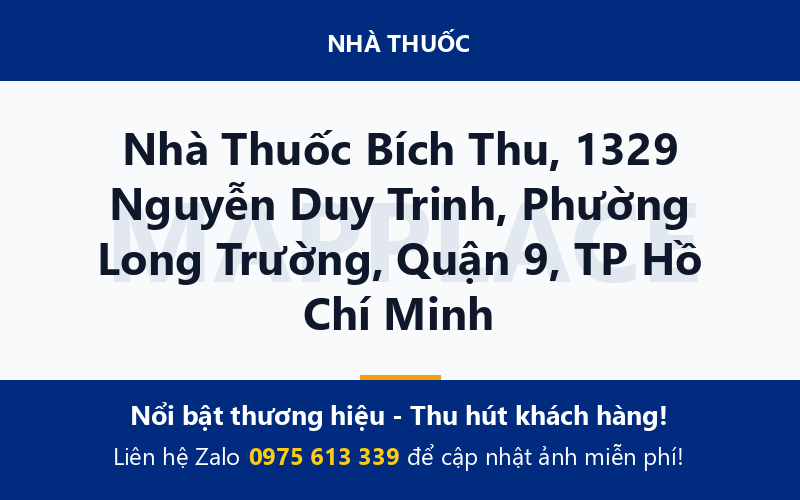 Nhà Thuốc Bích Thu, 1329 Nguyễn Duy Trinh, Phường Long Trường, Quận 9, TP Hồ Chí Minh