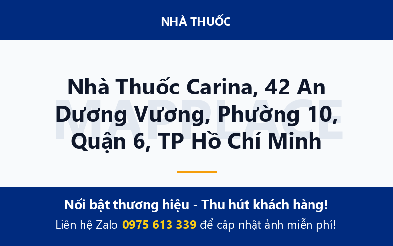 Nhà Thuốc Carina, 42 An Dương Vương, Phường 10, Quận 6, TP Hồ Chí Minh