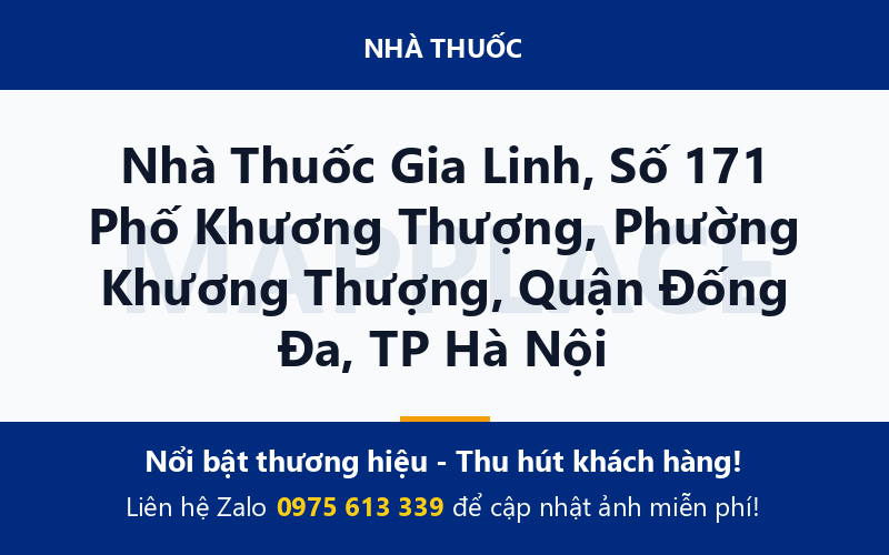 Nhà Thuốc Gia Linh, Số 171 Phố Khương Thượng, Phường Khương Thượng, Quận Đống Đa, TP Hà Nội