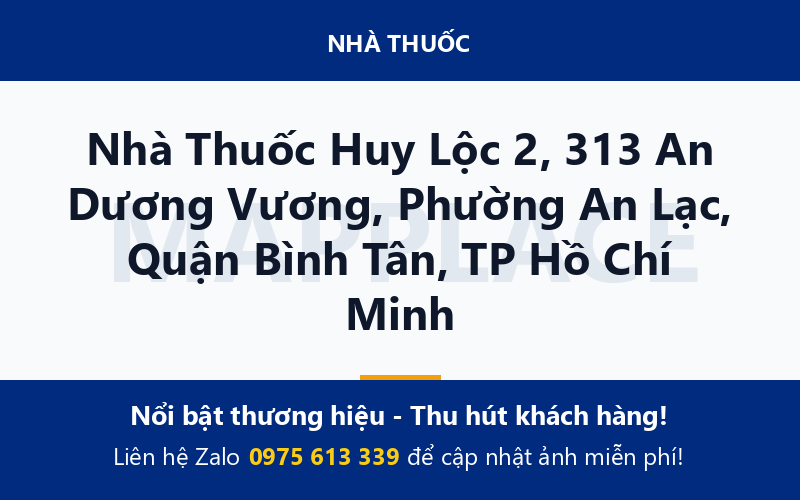 Nhà Thuốc Huy Lộc 2, 313 An Dương Vương, Phường An Lạc, Quận Bình Tân, TP Hồ Chí Minh