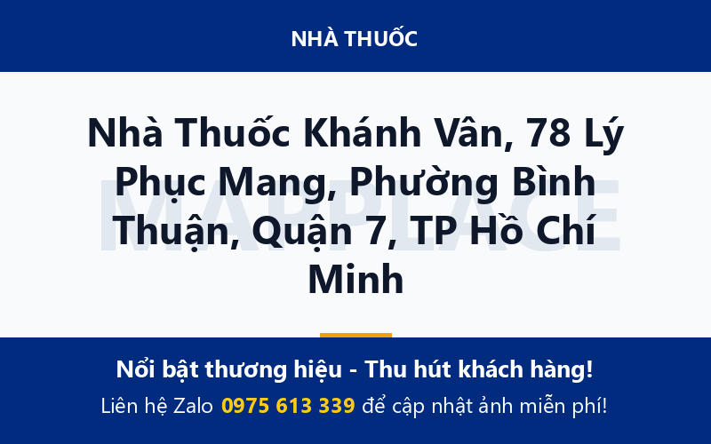 Nhà Thuốc Khánh Vân, 78 Lý Phục Mang, Phường Bình Thuận, Quận 7, TP Hồ Chí Minh