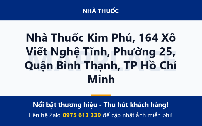 Nhà Thuốc Kim Phú, 164 Xô Viết Nghệ Tĩnh, Phường 25, Quận Bình Thạnh, TP Hồ Chí Minh