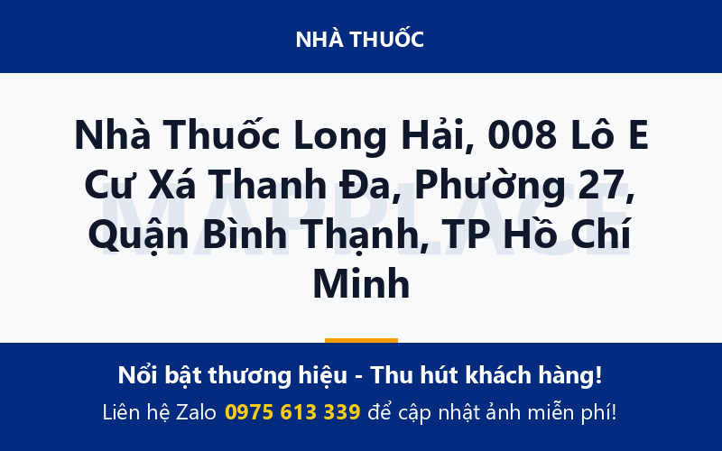 Nhà Thuốc Long Hải, 008 Lô E Cư Xá Thanh Đa, Phường 27, Quận Bình Thạnh, TP Hồ Chí Minh