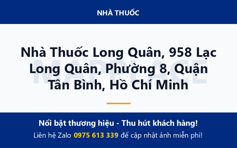 Nhà Thuốc Long Quân, 958 Lạc Long Quân, Phường 8, Quận Tân Bình, Hồ Chí Minh