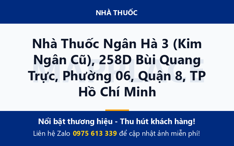 Nhà Thuốc Ngân Hà 3 (Kim Ngân Cũ), 258D Bùi Quang Trực, Phường 06, Quận 8, TP Hồ Chí Minh