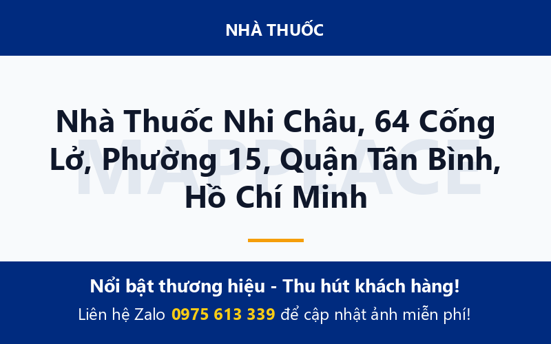 Nhà Thuốc Nhi Châu, 64 Cống Lở, Phường 15, Quận Tân Bình, Hồ Chí Minh