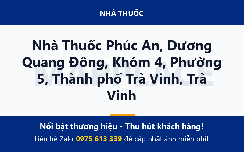 Nhà Thuốc Phúc An, Dương Quang Đông, Khóm 4, Phường 5, Thành phố Trà Vinh, Trà Vinh