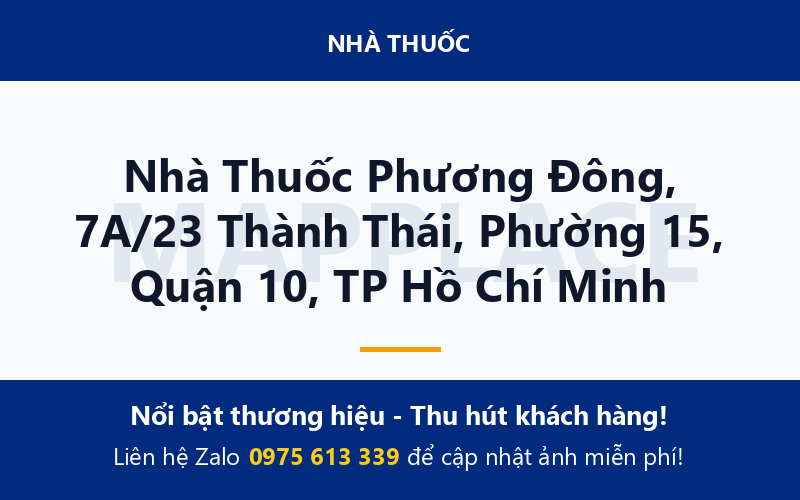 Nhà Thuốc Phương Đông, 7A/23 Thành Thái, Phường 15, Quận 10, TP Hồ Chí Minh