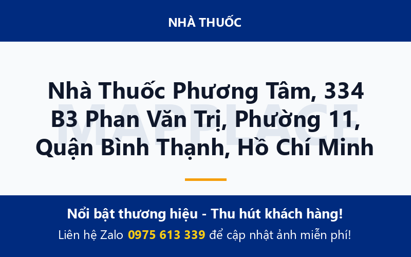 Nhà Thuốc Phương Tâm, 334 B3 Phan Văn Trị, Phường 11, Quận Bình Thạnh, Hồ Chí Minh