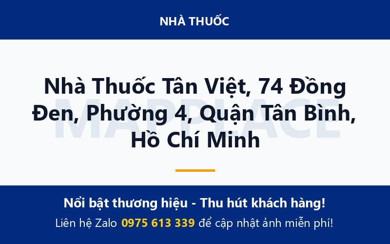 Nhà Thuốc Tân Việt, 74 Đồng Đen, Phường 4, Quận Tân Bình, Hồ Chí Minh