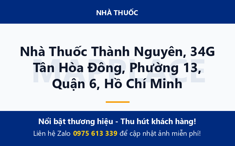 Nhà Thuốc Thành Nguyên, 34G Tân Hòa Đông, Phường 13, Quận 6, Hồ Chí Minh