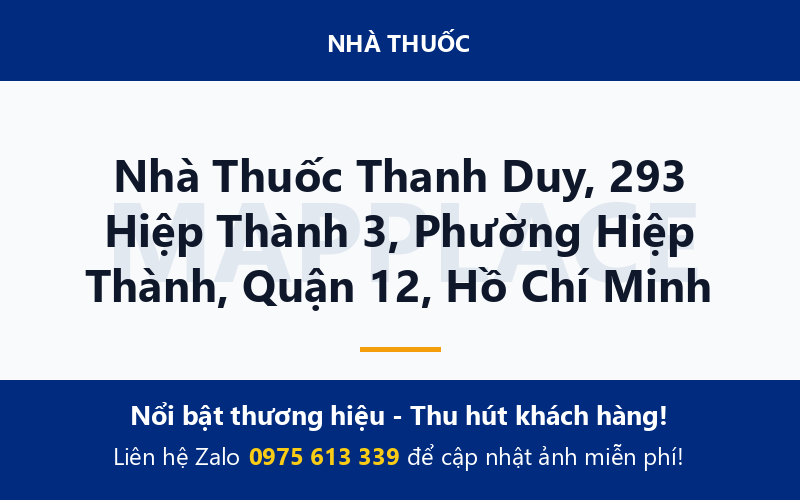 Nhà Thuốc Thanh Duy, 293 Hiệp Thành 3, Phường Hiệp Thành, Quận 12, Hồ Chí Minh