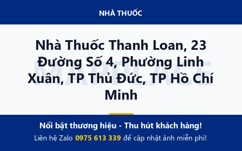 Nhà Thuốc Thanh Loan, 23 Đường Số 4, Phường Linh Xuân, TP Thủ Đức, TP Hồ Chí Minh