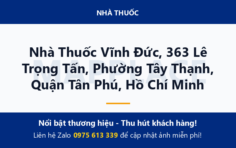 Nhà Thuốc Vĩnh Đức, 363 Lê Trọng Tấn, Phường Tây Thạnh, Quận Tân Phú, Hồ Chí Minh
