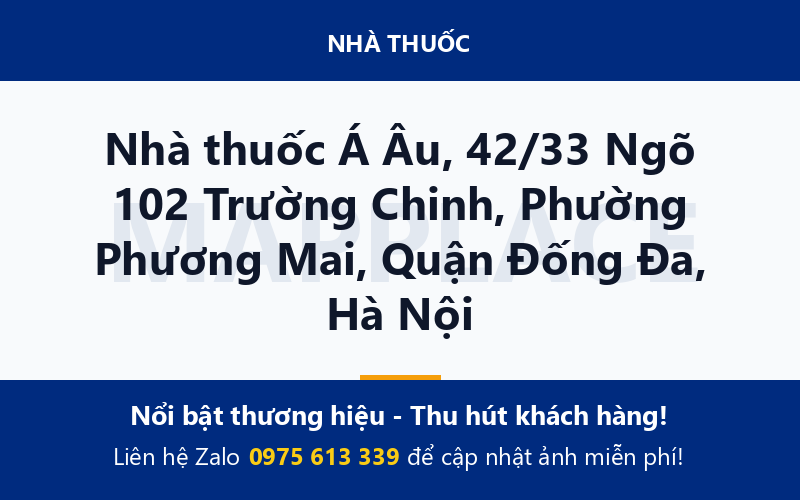 Nhà thuốc Á Âu, 42/33 Ngõ 102 Trường Chinh, Phường Phương Mai, Quận Đống Đa, Hà Nội