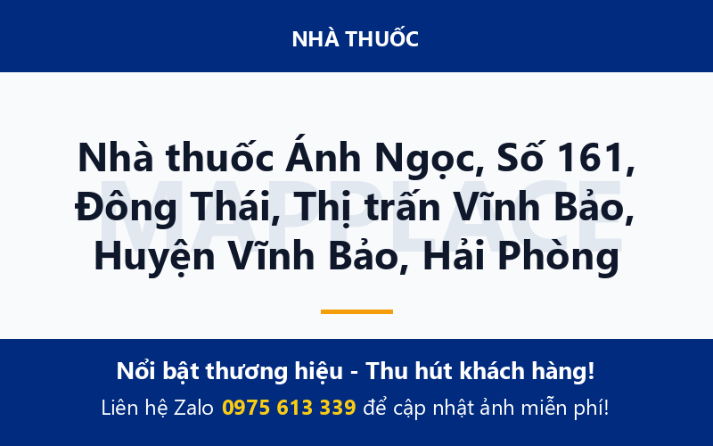 Nhà thuốc Ánh Ngọc, Số 161, Đông Thái, Thị trấn Vĩnh Bảo, Huyện Vĩnh Bảo, Hải Phòng