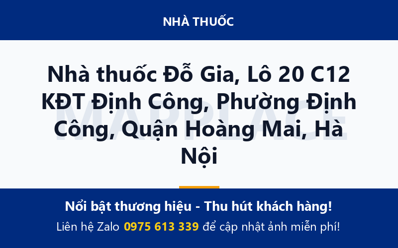 Nhà thuốc Đỗ Gia, Lô 20 C12 KĐT Định Công, Phường Định Công, Quận Hoàng Mai, Hà Nội
