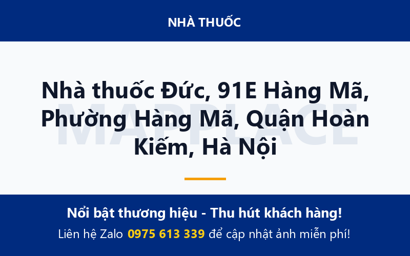 Nhà thuốc Đức, 91E Hàng Mã, Phường Hàng Mã, Quận Hoàn Kiếm, Hà Nội